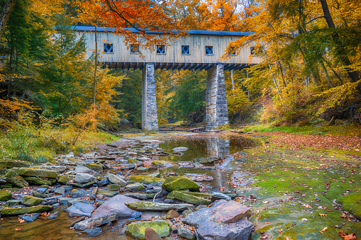 Ohio Covered Bridges Tranquil Autumn Scene