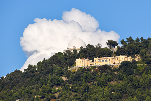 Nice, France - November 17 2019: Astronomical Observatory on Mount Gros