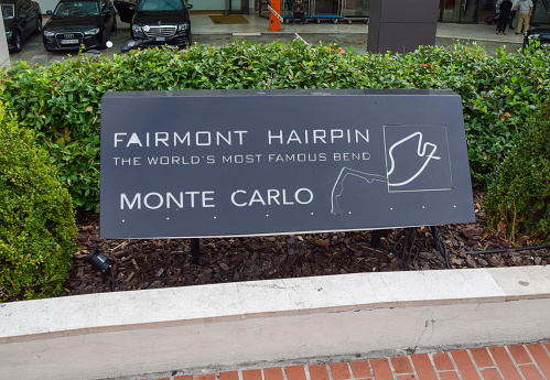 Monte Carlo, Monaco - October 30 2019: the Fairmont Hairpin bend