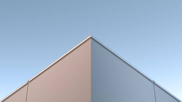 istock Corner structure, minimalist building. Architectural modern design of the building, wallpaper.3D render 2123042945