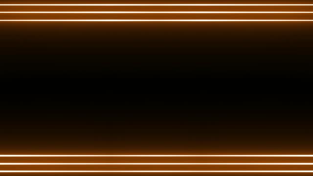 Frame, long rectangular horizontal triple fiery, orange lines of lightening and darkening light on a black background. Space for your own content.
