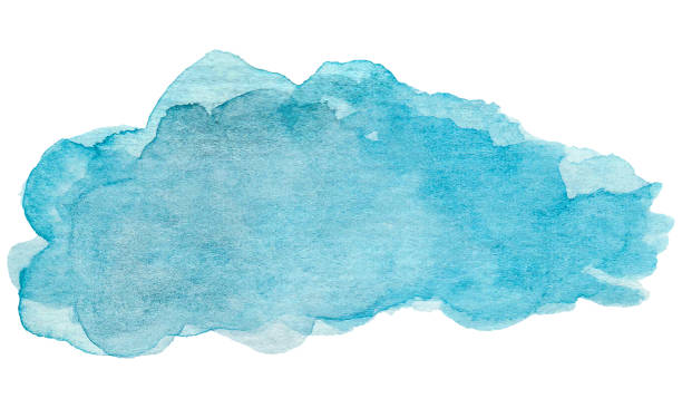 istock Watercolor blue cloud isolated on white background 2123069814