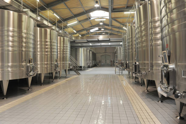 istock Fermentation tanks stainless steel for wine 2123104258