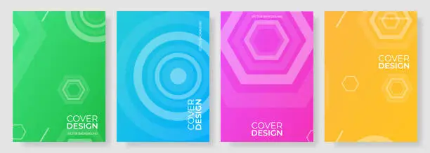 Vector illustration of Abstract geometric style posters collection