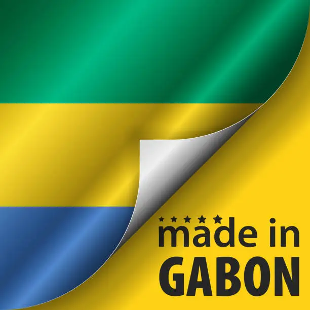 Vector illustration of Made in Gabon graphic and label.