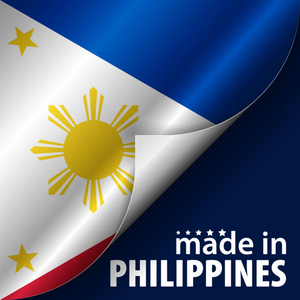 made in philippines graphic and label. - philippines map manila philippines flag stock-grafiken, -clipart, -cartoons und -symbole