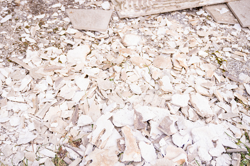 background and texture of residues of broken cement and copy space. High quality photo
