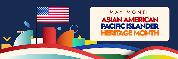 Asian American Pacific Heritage Month celebration banner. AAPI month celebration cover banner and social media post with the AAPI countries flags and USA flag. Celebrating contributions to USA history vector stock illustration.

Asian American, Pacific Islander Heritage month vector banner with oriental wave pattern background and Asian style peony blossom. AAPI celebration. stock illustration

Asian American and Pacific Islander Heritage Month banner stock illustration