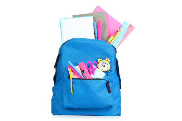 istock Backpack with school supplies isolated on white background 2123277293