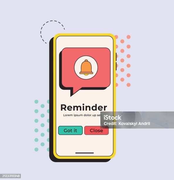 Phone Notification Graphix Phone Notification In Retro Style Alert Message Mobile Notification ...