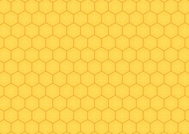 Vector illustration of Bee comb pattern vector. Bee comb pattern wallpaper. free space for text. copy space.