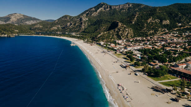 istock aerial View from parachute on the sandy Oludeniz Beach, turkey 2123359683