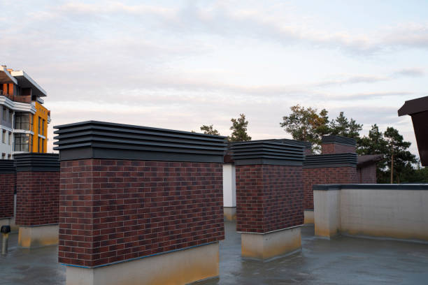 istock Modern metal chimney for ventilation 2123397039