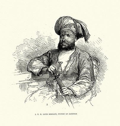 Vintage illustration, Barghash bin Said Sultan of Zanzibar, 1872, 19th Century