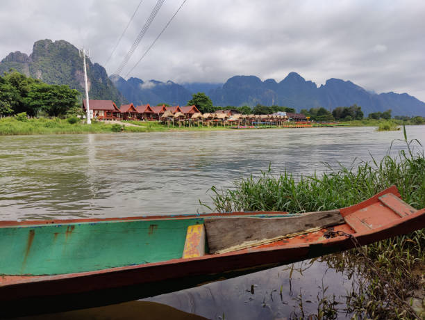 istock Riverside fishing boat. 2123441590