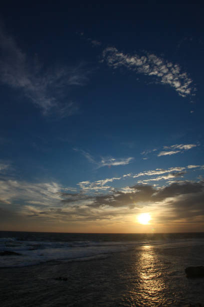 Breathtaking seascape sunset with beautiful sky hues