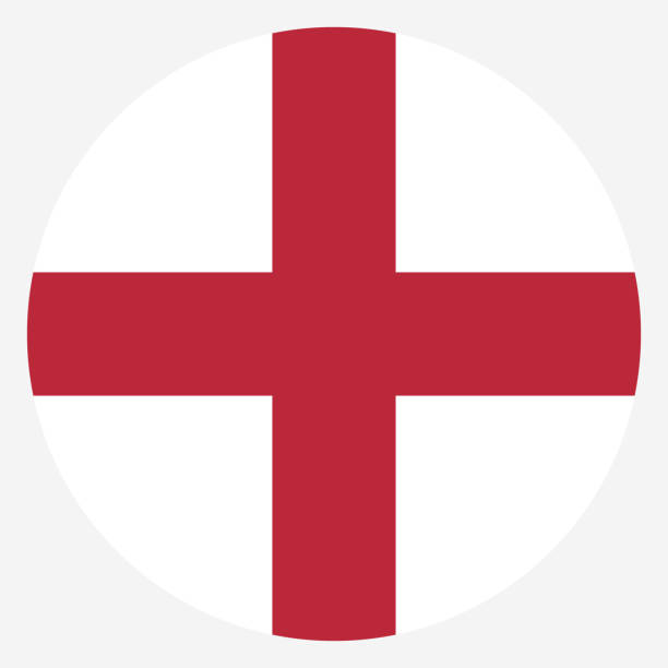 ilustrações, clipart, desenhos animados e ícones de england flag. standard color. circular icon. round flag. digital illustrations. computer illustration. vector illustration. - england map soccer soccer ball