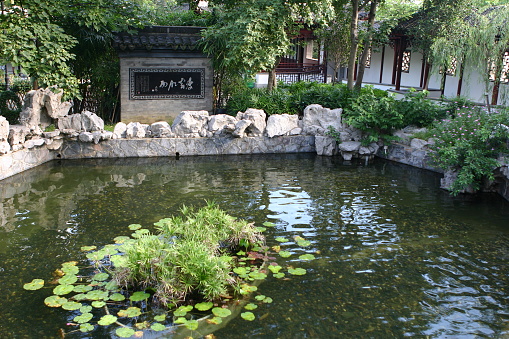 a Chinese Garden, Kowloon Walled City Park, HK.