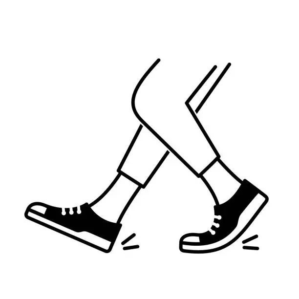 Vector illustration of Illustration of dance footwork moves