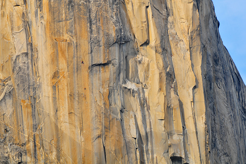 Climbers tackling the vertical walls of El Capitan, Yosemite National Park, California, USA.