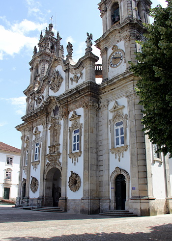 Sanctuary of Our Lady of Remedies, 18th-century Baroque architectural complex, main facade of the church, Lamego, Portugal