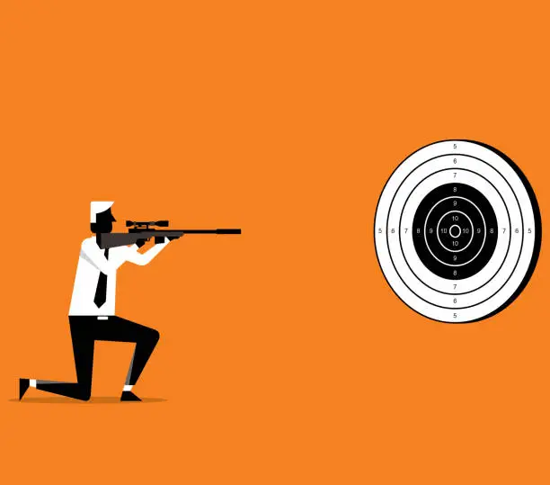 Vector illustration of Businessman - Target