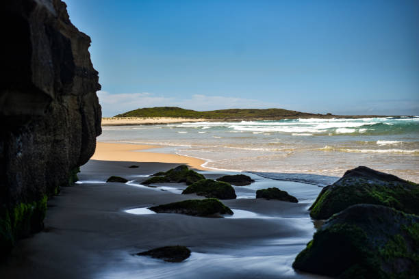 The rock pools and headlands of Ghosties Beach, NSW, Austalai
