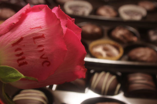 Pink Rose and Box of Assorted Chocolates For Valentines Day