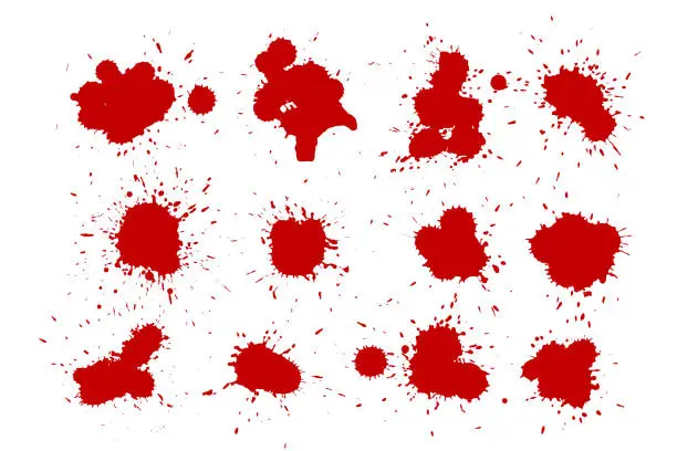 Vector illustration of pack of dirty red color splatter element background design