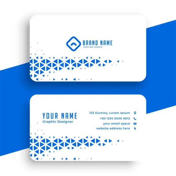 Vector illustration of Elegant blue and white business visiting card template