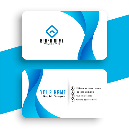 Corporate blue elegant business visiting card template vector