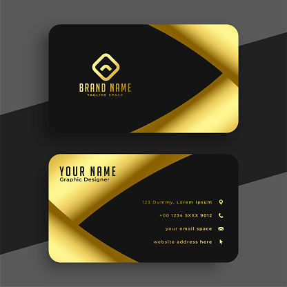 Black and golden royal business visiting card template vector