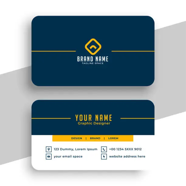 Vector illustration of Abstract blue and yellow raedy business card template