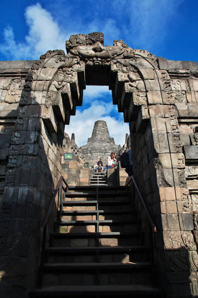 Borobudur, Indonesia - 02 Aug 2016: Borobudur - the great Buddhist temple in Indonesia