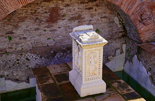 The altar of the spring and shrine of Juturna, in the Roman forum, in Rome, Italy