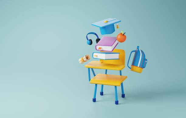 istock Virtual Graduation Success, Graduation Cap and Diploma Icon. 3D Render 2124113401