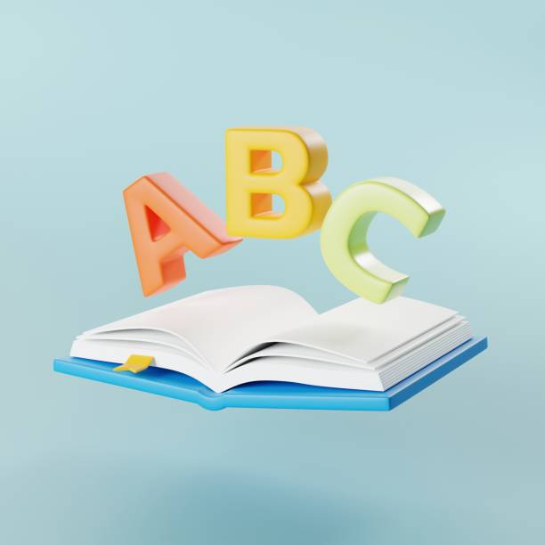 Education featuring an open book and ABC an iconic symbol of learning and literacy. Perfect for educational materials and literary concepts. 3D illustration