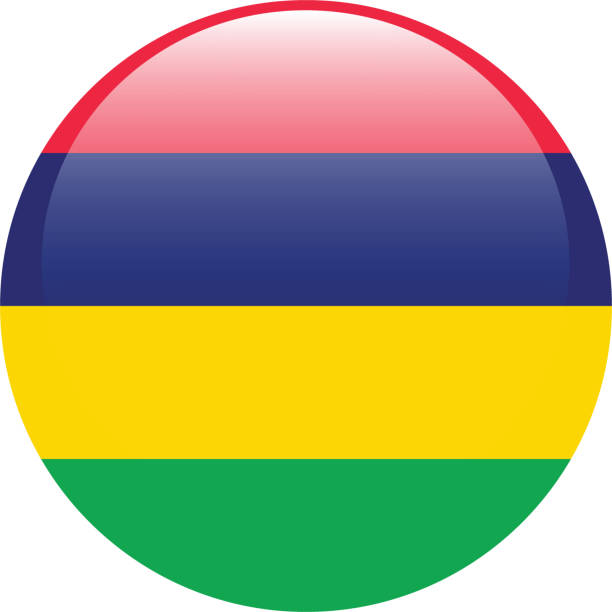 mauritius flag. flag icon. standard color. round flag. computer illustration. digital illustration. vector illustration. - golf ball golf curve banner stock illustrations
