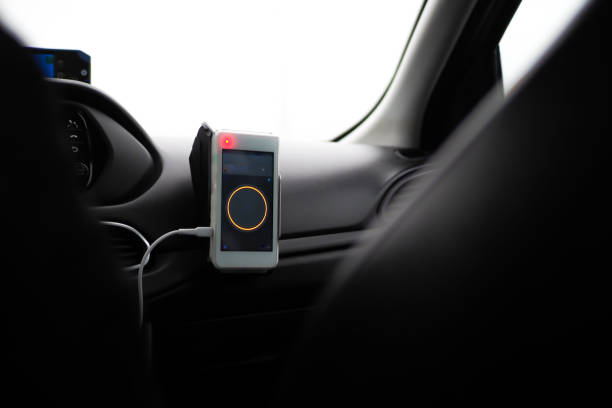 istock POS machine on yellow taxi 2124161301