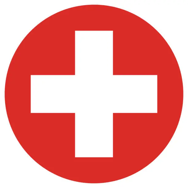 Vector illustration of Switzerland flag. Flag icon. Standard color. Circle icon flag. Computer illustration. Digital illustration. Vector illustration.