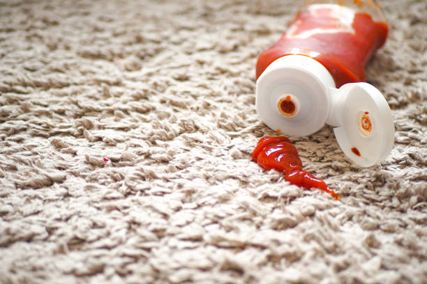istock Tomato stain on a carpet indoors, 2124187951