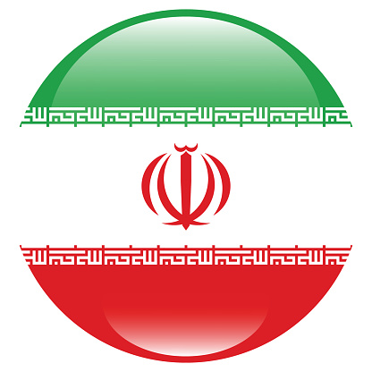 Iran flag. Button flag icon. Standard color. Circle icon flag. Computer illustration. Digital illustration. Vector illustration.