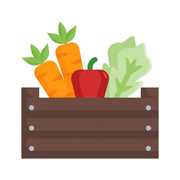 Vector illustration of Vegetables icon in flat style with a farming theme vector design