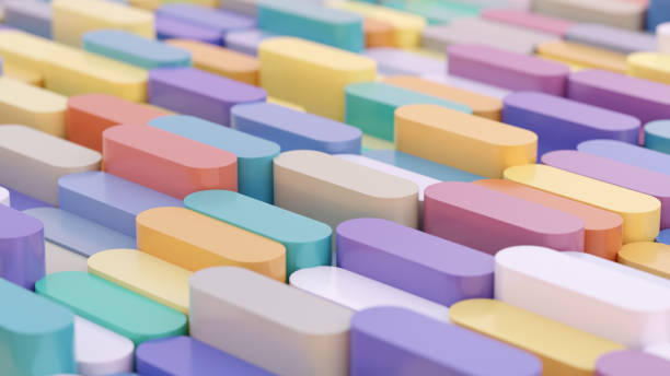 soap of different colors and sizes on a light background