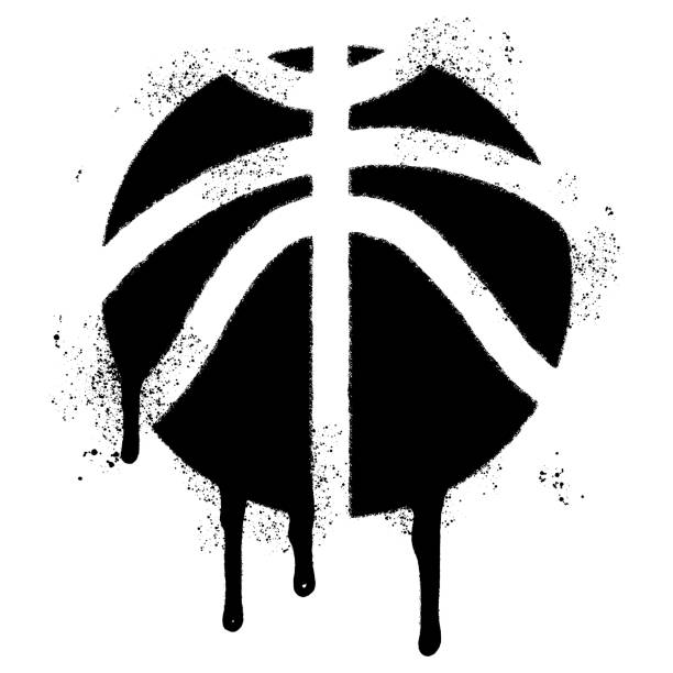 Spray Painted Graffiti Basketball icon Sprayed isolated with a white background. Spray Painted Graffiti Basketball icon Sprayed isolated with a white background. basketball sport street silhouette stock illustrations