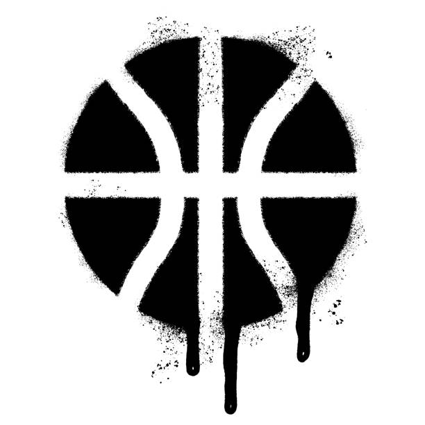 Spray Painted Graffiti Basketball icon Sprayed isolated with a white background. Spray Painted Graffiti Basketball icon Sprayed isolated with a white background. basketball sport street silhouette stock illustrations