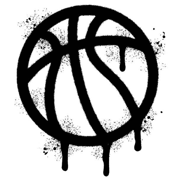 Spray Painted Graffiti Basketball icon Sprayed isolated with a white background. Spray Painted Graffiti Basketball icon Sprayed isolated with a white background. basketball sport street silhouette stock illustrations