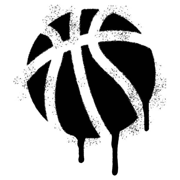 Spray Painted Graffiti Basketball icon Sprayed isolated with a white background. Spray Painted Graffiti Basketball icon Sprayed isolated with a white background. basketball sport street silhouette stock illustrations