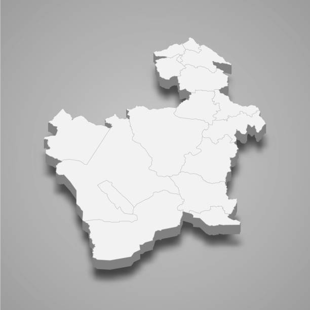 istock 3d isometric map of Potosi is a province of Bolivia 2124334093