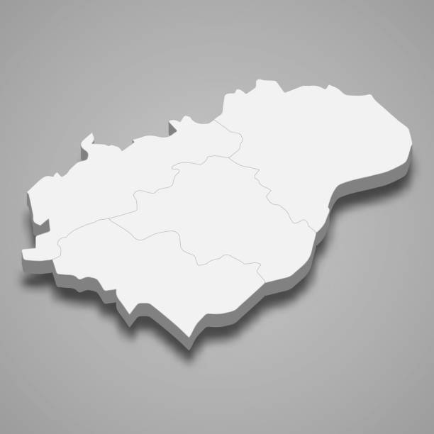 istock 3d isometric map of Zlin is a region of Czech Republic 2124334120
